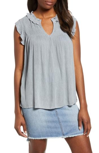 Women's Caslon Smocked Yoke Top - Blue