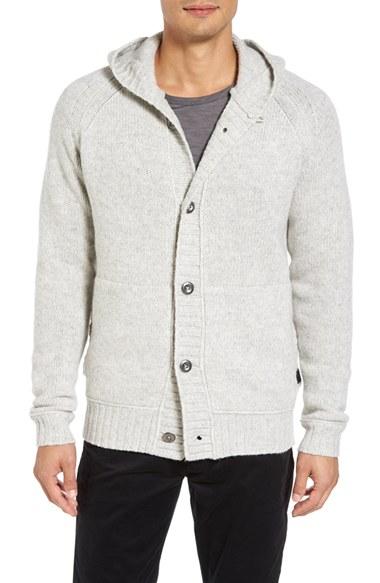 Men's Victorinox Swiss Army Engine Hooded Button Cardigan - Ivory
