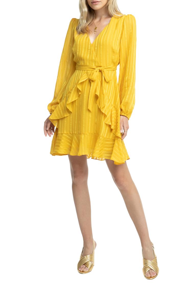 Women's Astr The Label Ruffle Front Dress - Yellow