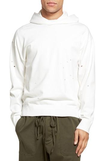 Men's Vince Distressed Pullover Hoodie - White