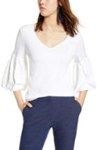 Women's Halogen Blouson Sleeve Cotton Top - White