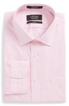 Men's Nordstrom Men's Shop Trim Fit No-iron Stripe Dress Shirt .5 32/33 - Pink