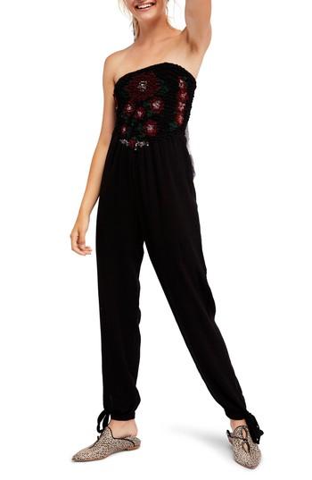 Women's Free People Karan Strapless Smocked Jumpsuit - Black