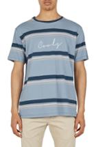 Men's Barney Cools Embroidered Script Stripe T-shirt - Blue