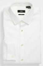 Men's Boss Jameson Slim Fit Diamond Weave French Cuff Tuxedo Shirt R - White
