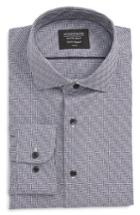 Men's Nordstrom Men's Shop Tech-smart Trim Fit Herringbone Dress Shirt .5 32/33 - Blue