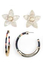 Women's Baublebar 2-pack Flower Studs & Tassiana Hoop Earrings
