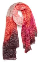 Women's Alexander Mcqueen Degrade Leopard Print Chiffon Scarf, Size - Red