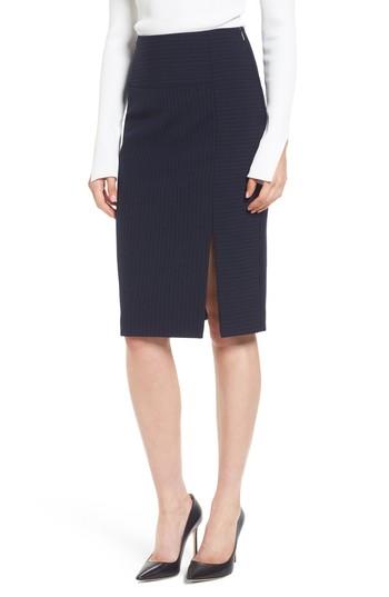 Women's Boss Vispana Pinstripe Suit Skirt - Blue