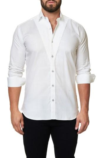 Men's Maceoo Trim Fit Tuxedo Panel Sport Shirt (s) - White