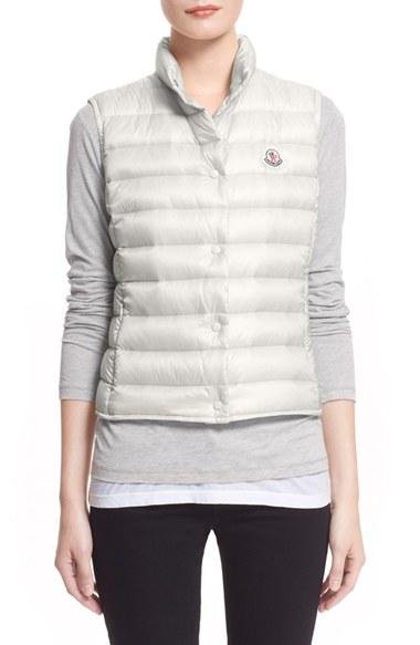 Women's Moncler 'liane' Water Resistant Short Down Vest - White