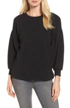 Women's Bobeau Ottoman Texture Balloon Sleeve Top - Black