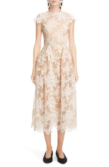 Women's Simone Rocha Scallop Hem Corded Lace Dress