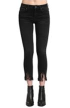 Women's Mavi Jeans Tess Fringe Skinny Crop Jeans - Black
