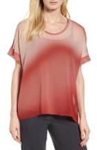 Women's Eileen Fisher Ombre Silk Short Sleeve Top - Red