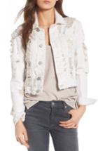 Women's Hudson Jeans Garrison Ripped Crop Denim Jacket - White