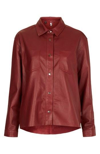 Topshop 'the Collection Starring Kate Bosworth' Leather Shirt