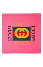 Women's Gucci Logo Modal & Silk Shawl, Size - Pink