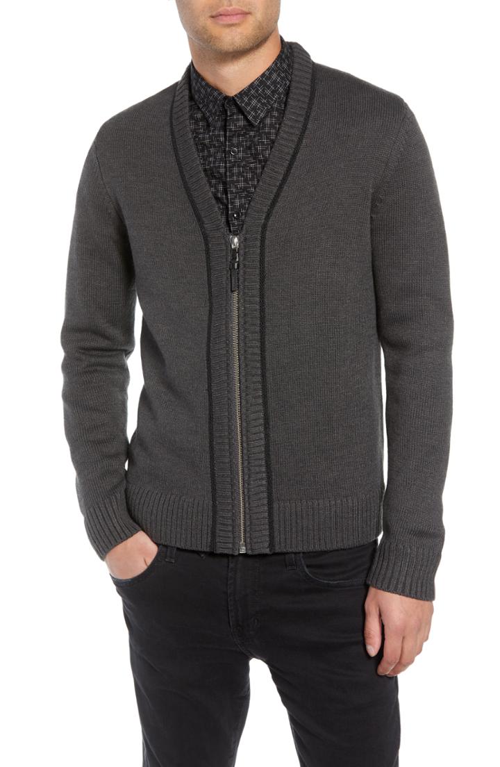 Men's The Kooples Regular Fit Zip Cardigan - Grey