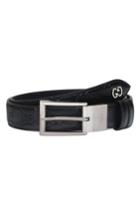 Men's Gucci Reversible Signature Leather Belt Eu - Black