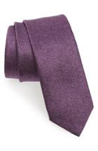 Men's Lanvin Solid Silk Skinny Tie, Size - Purple