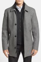 Men's Vince Camuto Melton Car Coat With Removable Bib, Size - Grey