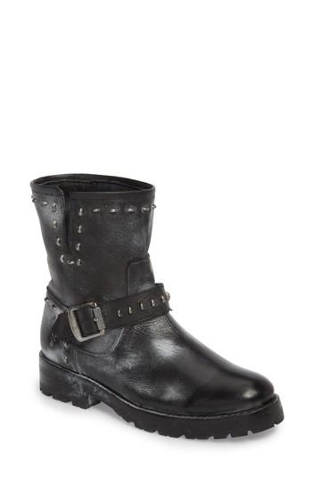 Women's Frye Natalie Rebel Studded Engineer Boot .5 M - Black