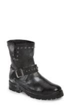 Women's Frye Natalie Rebel Studded Engineer Boot .5 M - Black