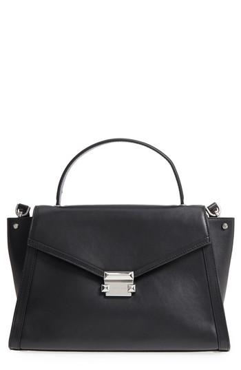 Michael Michael Kors Large Whitney Leather Satchel - Black