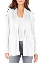 Women's Michael Stars Grommet Detail Cardigan, Size - White