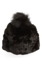 Women's Trouve Faux Fur Hat - Black