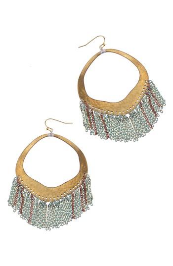 Women's Nakamol Design Chain Fringe Hoop Earrings
