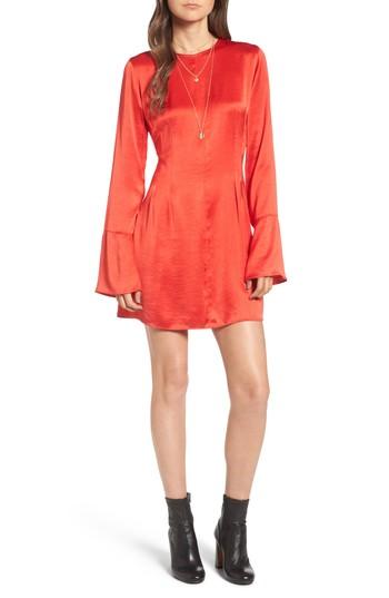 Women's Treasure & Bond X Something Navy Bell Sleeve Minidress, Size - Red