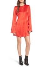 Women's Treasure & Bond X Something Navy Bell Sleeve Minidress, Size - Red