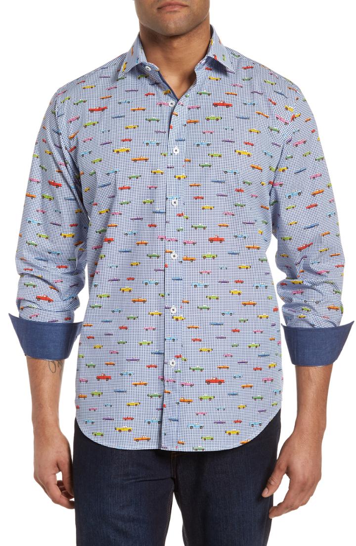 Men's Bugatchi Classic Fit Pickup Truck Sport Shirt