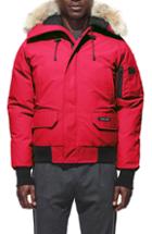 Men's Canada Goose Pbi Chilliwack Regular Fit Down Bomber Jacket With Genuine Coyote Trim - Red