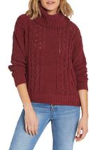 Women's Billabong Cable Knit Turtleneck Sweater - Black