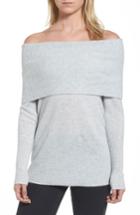 Women's Halogen Convertible Cowl Cashmere Sweater - Grey