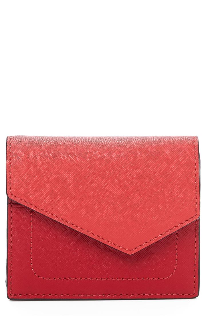 Women's Botkier Mini Cobble Hill Colorblock Leather Wallet - Red