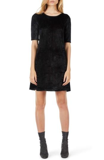 Women's Michael Stars Elbow Sleeve Velvet Shift Dress - Black