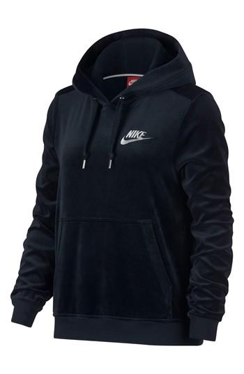 Women's Nike Sportswear Velour Pullover Hoodie - Blue