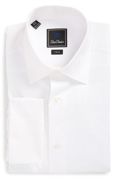 Men's David Donahue Trim Fit Solid Tuxedo Shirt