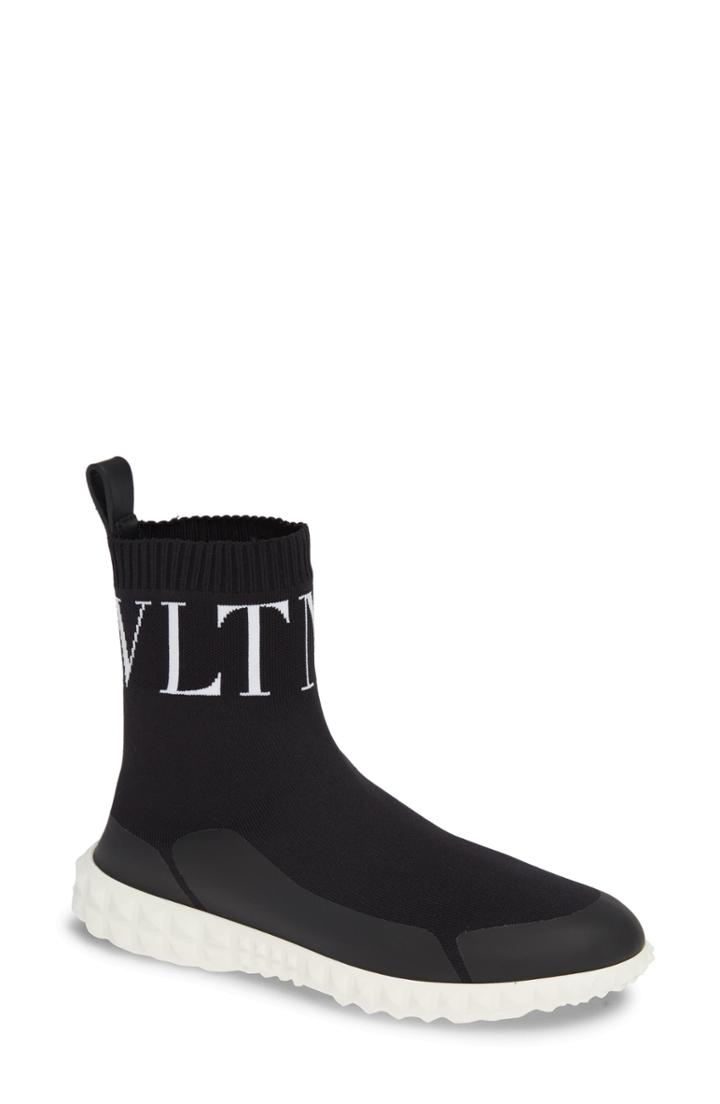 Women's Valentino Garavani Vltn Slip-on Sock Sneaker Us / 37eu - Black