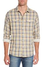 Men's Grayers Sheldon Modern Fit Double Cloth Windowpane Sport Shirt - Yellow