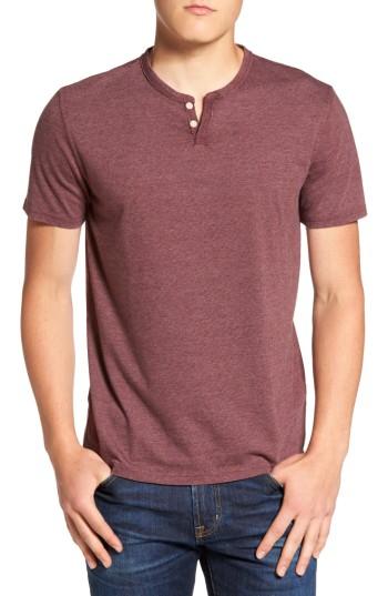 Men's Lucky Brand Burnout Notch Neck T-shirt - Burgundy