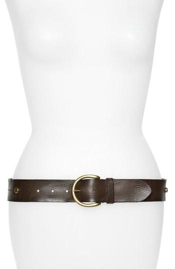 Women's Frye Screw Rivet Leather Belt - Cognac