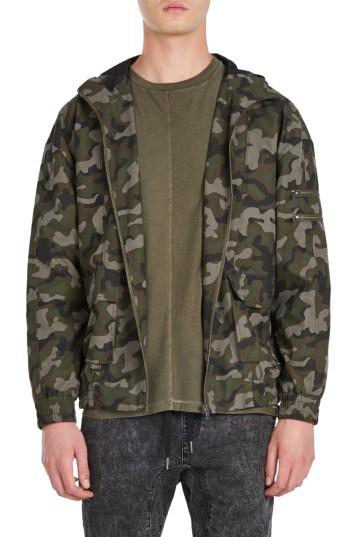 Men's Zanerobe Box Camo Hooded Jacket - Green