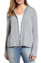 Women's Caslon Off-duty Zip Front Hooded Jacket - Grey