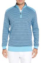 Men's Bobby Jones Stripe Quarter Zip Sweater, Size - Blue