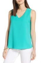 Women's Halogen V-neck Shell & Petite), Size X-small - Green
